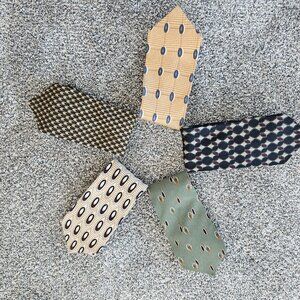 Lot of 5 Bill Blass Black Label 100% Silk ties